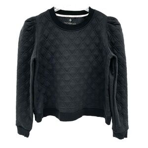 Tuckernuck TNuck Sport | Puff Sleeve Campbell Pullover Sweater| Black | Sz L